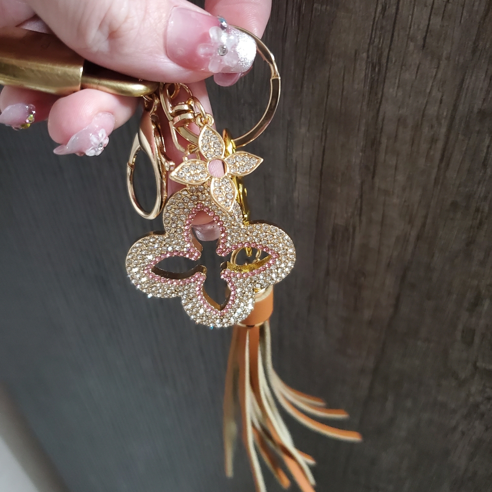 Louis Vuitton Gold and Tan Keychain - Picture 5 of 7